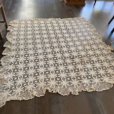 Usado, Mantel vintage blanco ganchillo flor estrella encaje hecho a mano 88 x 90 en segunda mano  Embacar hacia Argentina