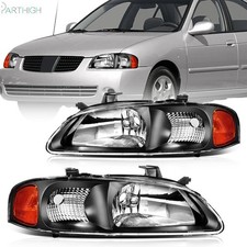 Faróis compatíveis com Nissan para Sentra 00-03 luz preta faróis dianteiros par substituir comprar usado  Enviando para Brazil