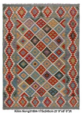 Tapete de lã Chobi Kilim afegão feito à mão acento de cabeceira 8x5,9 pés comprar usado  Enviando para Brazil