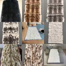 Lujosa manta de piel de conejo real retazos piel alfombra piel piel piel 22x44"" segunda mano  Embacar hacia Mexico