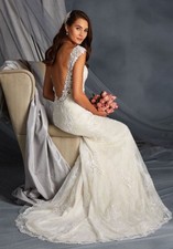 Brautkleid hochzeitskleid tief gebraucht kaufen  Leipzig