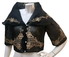 Top Bolero Filipiniana Maria Clara Bordado Tradicional Preto Tamanho M/Médio comprar usado  Enviando para Brazil