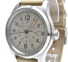 [Perto de ESTADO PERFEITO] HAMILTON Cáqui Campo H705950 Bege 40mm Data Relógio Automático Masculino, usado comprar usado  Enviando para Brazil