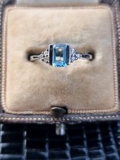 Aquamarine diamond ring for sale  SOUTHAMPTON