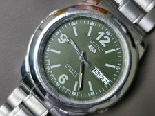 Relógio masculino Seiko 5 mostrador verde militar automático 7S26-09AS 38mm comprar usado  Enviando para Brazil