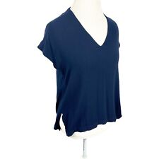 Boné Joseph Ribkoff azul marinho manga curta top boxy náutico chique gola V tamanho 8 comprar usado  Enviando para Brazil