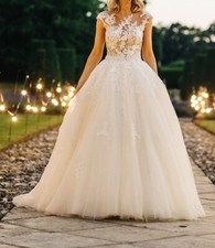 Vestido de Noiva PRONOVIAS Bordado Floral -OFELIA -Off-white -EUA 10, usado comprar usado  Enviando para Brazil