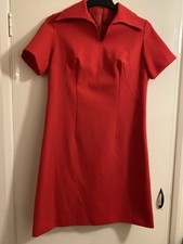 Vintage red crimplene for sale  SHERBORNE