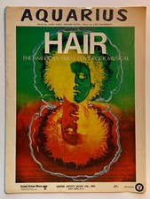 FOLHA DE MÚSICA: 1968 - AQUARIUS - HAIR Rock Musical - James Rado - Galt MacDermot comprar usado  Enviando para Brazil