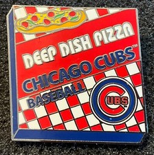 Usado, Broche de colecionador Chicago Cubs logotipo prato fundo caixa de pizza comprar usado  Enviando para Brazil
