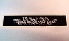 Placa de identificação Tiger Woods 2000 US Open Champ para uma vitrine de bola de golfe 1,25" X 6", usado comprar usado  Enviando para Brazil
