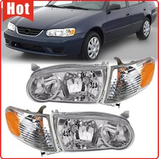 Faróis Toyota Corolla 2001-2002 com sinalização de canto conjunto de faróis esquerda+direita comprar usado  Enviando para Brazil