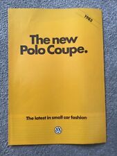 Polo coupe brochure for sale  WEYMOUTH