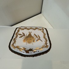 Caixa de bugigangas de porcelana francesa antiga com design de abelha dourada e louro – M.A. Marcado comprar usado  Enviando para Brazil