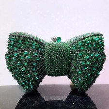Bolsas femininas de strass verde/preto laço vermelho para noite bolsa de casamento bolsa de noiva comprar usado  Enviando para Brazil