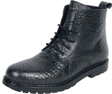 Usado, Botas masculinas de couro padrão crocodilo preto | Cadarço de couro genuíno feitas à mão comprar usado Usado, Botas masculinas de couro padrão crocodilo preto | Cadarço de couro genuíno feitas à mão comprar usado  Enviando para Brazil