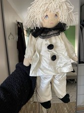 Muñeca de trapo de tela payaso triste vintage 1983 Pauline B Jonnes Jacobsen segunda mano  Embacar hacia Mexico