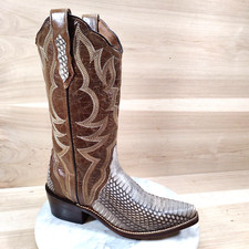 Botas femininas Dan Post exóticas cobra cowboy faroeste 7 marrom cinza pele de cobra biqueira recortada comprar usado  Enviando para Brazil