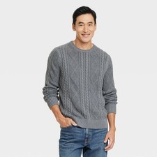 Men cable crewneck for sale  USA
