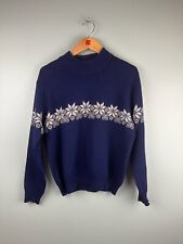 Suéter de lã austríaco vintage tamanho médio azul malha gola redonda pulôver B. Jeller neve comprar usado  Enviando para Brazil