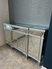 Silver mirrored cabinet for sale  MANCHESTER