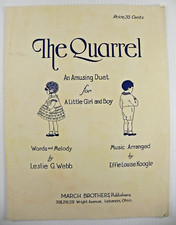 Partituras de "The Quarrel" 1902 ~ "Um dueto divertido para uma menina e menino", usado comprar usado  Enviando para Brazil