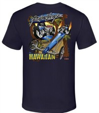Camiseta Roland Leong's Hawaiian Dragster (131) Preta 100% Algodão NHRA Drag comprar usado  Enviando para Brazil