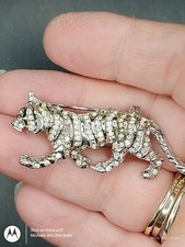 Silver tone tiger for sale  LONDON