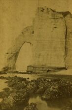 Usado, France Normandy Etretat Rocks cliffs at low tide Old Cabinet Photo Neurdein 1880 comprar usado  Enviando para Brazil