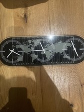 Glass timezone clock for sale  CARSHALTON