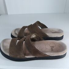 Sandália Slide Feminina Tamanho 6 Média BASS Rhode Island Preta Couro Slip-On  comprar usado  Enviando para Brazil