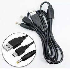 Cabo de carregamento USB 2 em 1 energia de transferência de dados para Sony PSP 1000 2000 3000 preto comprar usado  Enviando para Brazil