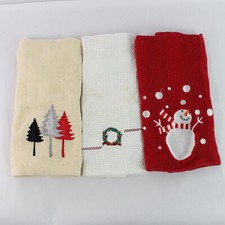 Usado, Lote de 3 Toalhas de Prato Bordadas Falhas de Natal - Decoração de Cozinha Festiva comprar usado  Enviando para Brazil