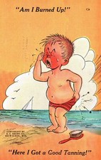 Cartão postal vintage 1943 Here I'm Burned Up! Quadrinhos Here I Got A Good Tanning comprar usado Cartão postal vintage 1943 Here I'm Burned Up! Quadrinhos Here I Got A Good Tanning comprar usado  Enviando para Brazil