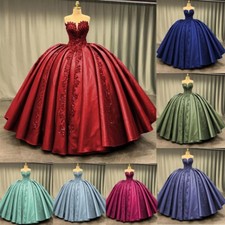 Vestidos de baile de cetim glitter Quinceanera apliques sem alças sem costas comprar usado  Enviando para Brazil