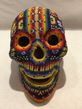 Huichol Crânio Frisado Arte Folclórica Mexicana Dia de Los Muertos Artesanal México comprar usado  Enviando para Brazil