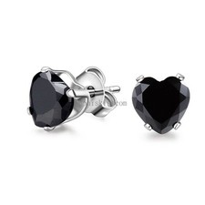 Brincos femininos amuleto de aço inoxidável com zircônia cúbica em forma de coração de amor CZ, usado comprar usado  Enviando para Brazil