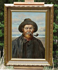 Olaf Simony Jensen (1864-1923) - Retrato de um pescador, óleo sobre tela comprar usado  Enviando para Brazil