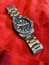Helson Shark Diver titânio escovado - Azul 38 mm, usado comprar usado  Enviando para Brazil