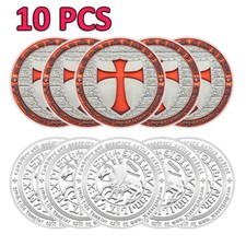 Usado, Moeda desafio cruzada comemorativa 10 peças escudo cavaleiros templários cruz vermelha comprar usado  Enviando para Brazil