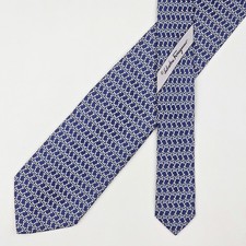 Gravata Salvatore Ferragamo gravata de seda girafa em azul escuro comprar usado  Enviando para Brazil