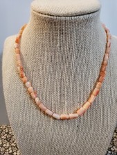 Conjunto de colar e pulseira com miçangas de coral esculpidas em tulipa contas de coral salmão 16" e 7,5"  comprar usado  Enviando para Brazil