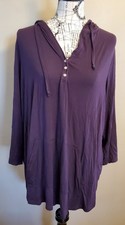 Túnica Market & Spruce 2X Roxa com Capuz Feminina Plus Stitch Fix Rayon... comprar usado  Enviando para Brazil