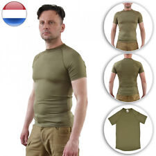 Używany, Oryginalny t-shirt termiczny armii holenderskiej warstwa bazowa wojskowy top roboczy oliwkowy na sprzedaż  PL