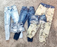 LOTE de 5 Jeans Jeans Jeans (2) Calças Camufladas (1) Shorts (2) Júnior Tamanho 1 (26" Cintura) comprar usado  Enviando para Brazil