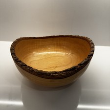 Tigela de madeira decoração para casa borda áspera natural acabamento de casca comprar usado  Enviando para Brazil