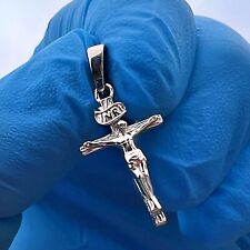 Pingente cruz crucifixo brilhante Jesus prata esterlina 925 real pequeno 1" polegada comprar usado  Enviando para Brazil
