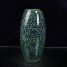 Vaso chinês antigo de porcelana azul vitrificado azul e branco padrão de lótus emaranhado comprar usado  Enviando para Brazil