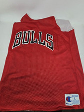 Camiseta Vintage Champion Chicago Bulls Practice Adulto GRANDE L 90s Usada Reversível, usado comprar usado  Enviando para Brazil