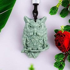 Pingente de coruja de jade real natural colar presentes para mulheres homens joias amuleto esculpido comprar usado  Enviando para Brazil